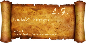 Laukó Ferenc névjegykártya