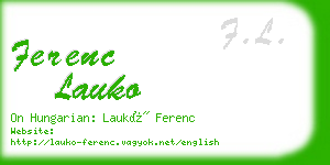 ferenc lauko business card